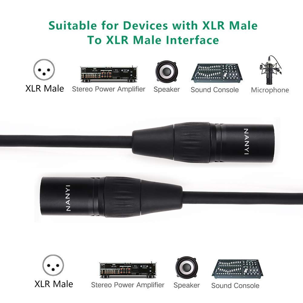 Amazon | NANYIマイクケーブルXLR-XLRパッチケーブル、3ピンXLRオス